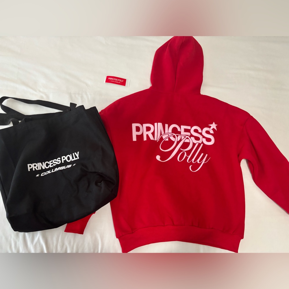Princess Polly Exclusive Columbus Hoodie, tote and sticker